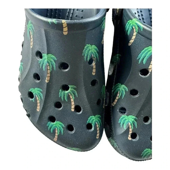 Crocs Baya Clog Unisex Navy Blue Tropical Palm Tree Size Men 8 - Women 10 - Picture 6 of 9